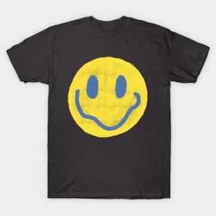 Yellow and Blue Vintage Smiley Face T-Shirt